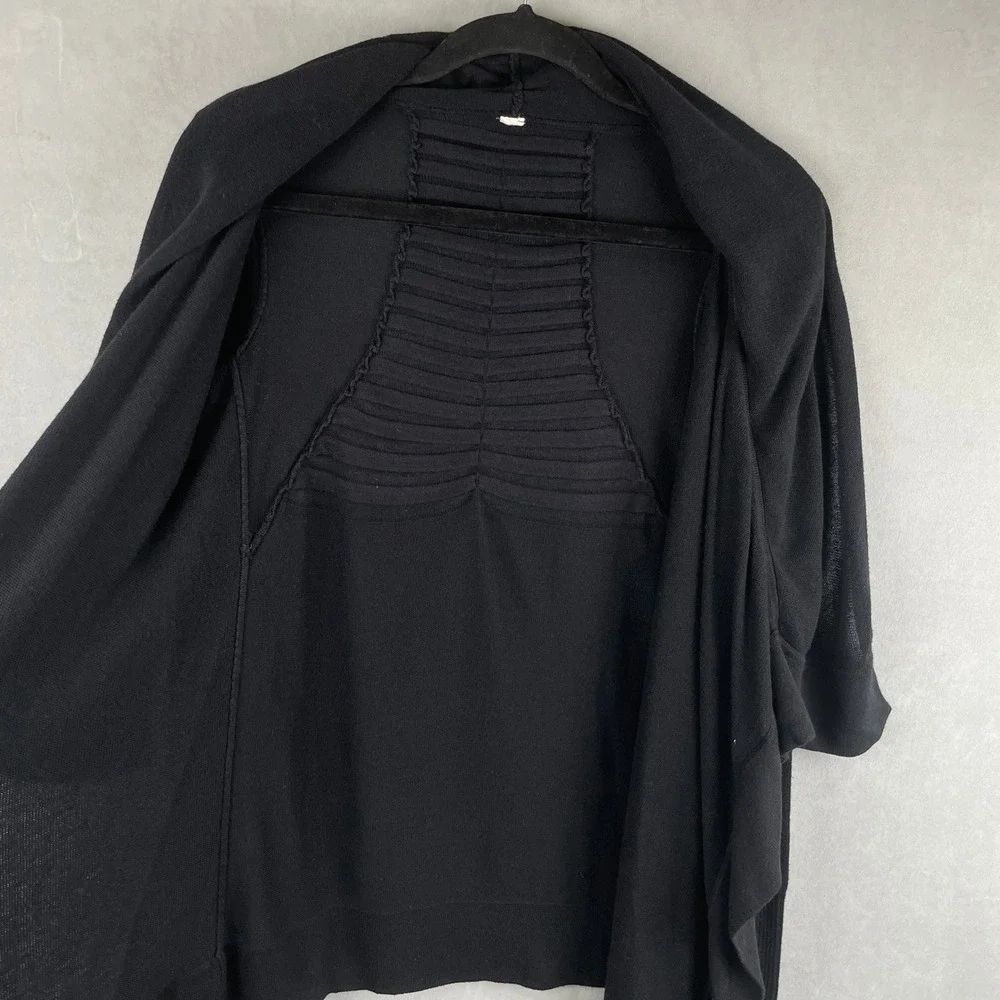 Lululemon Live Healthy‎ Wrap Draped Open Front Cashmere Cardigan Ruched Back XS